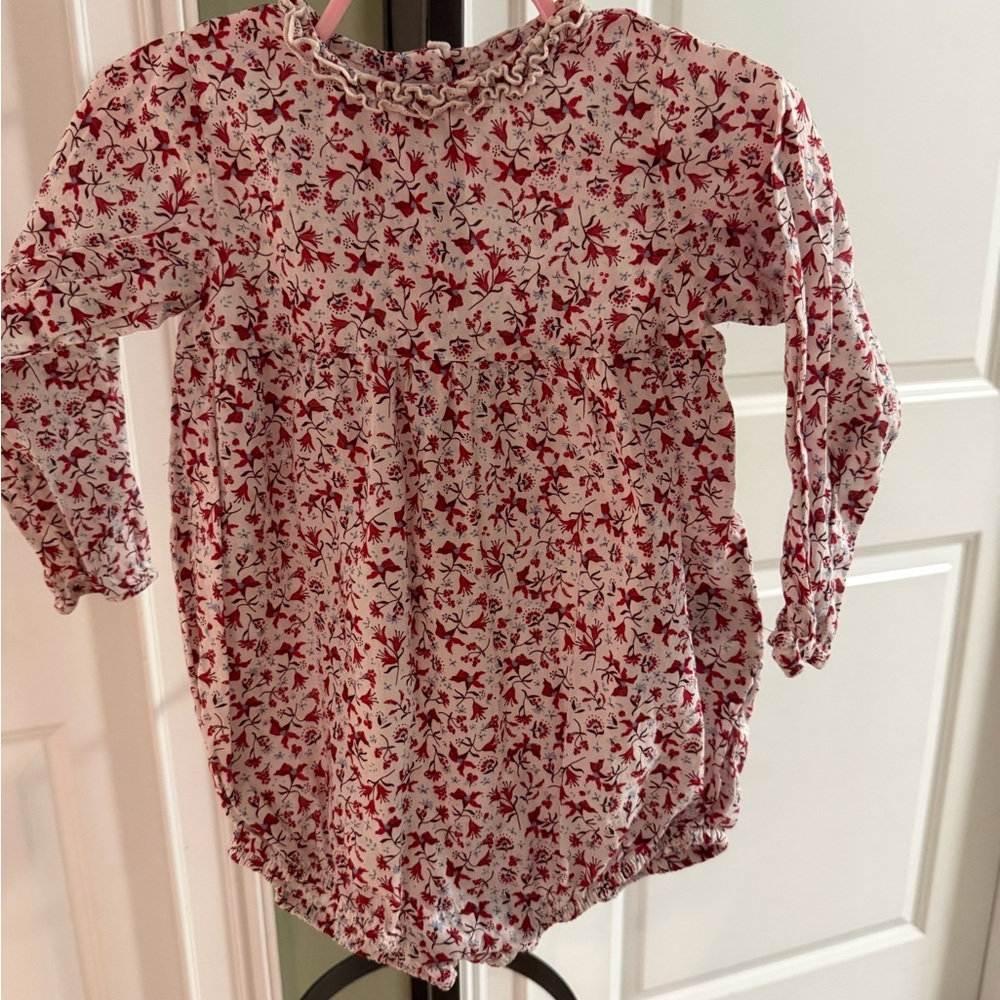 H&M Adorables Red and White Floral Kids Bubble Romper